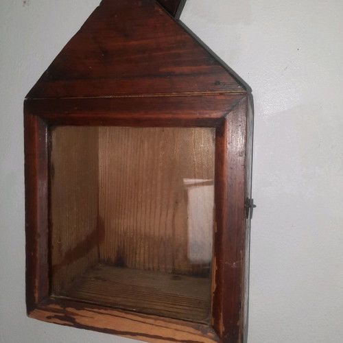 Wooden icon stand used with door, old style