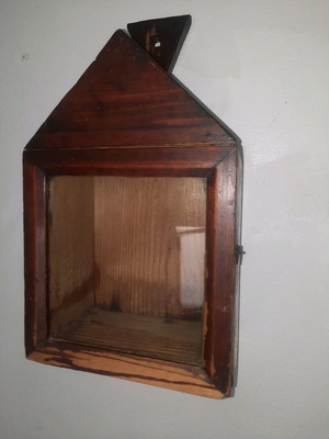 Wooden icon stand used with door, old style
