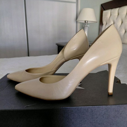 Eden leather pumps new, beige-cream, 9 cm heel