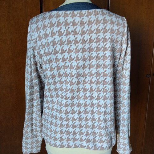 Alexander & Jacob cardigan pied de poule size M like new, beige and white