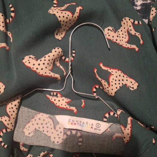 Compania Fantastica dress dark green with buttons like new, size S