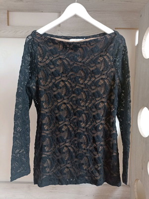 Anne Fontaine women's blouse black lace like new, size L