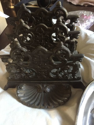 Art Nouveau desk set used, bronze, 3 pieces
