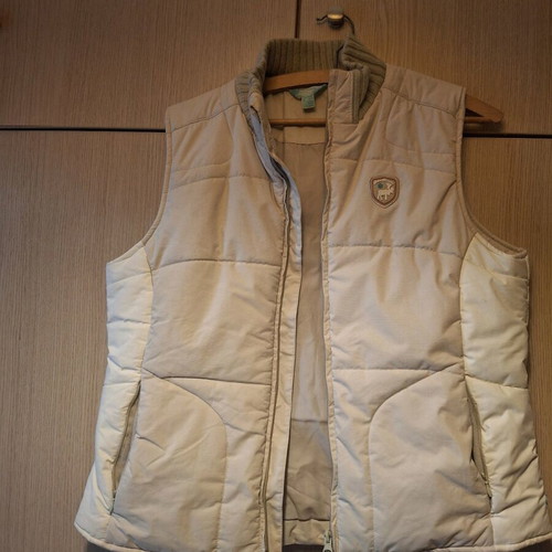 Puffer sleeveless vest used, size M, beige