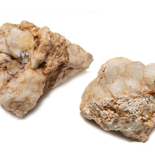 Quartz mineral set of two pieces new