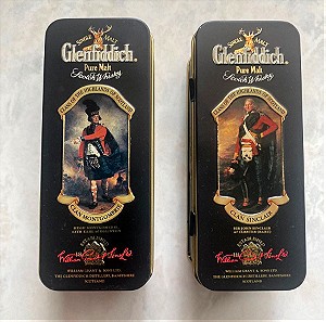 2 Συλλεκτικά μεταλλικά κουτιά από μινιατούρες ουίσκι Glenfiddich