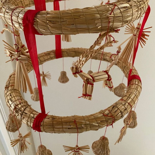 Swedish vintage folk art Christmas straw decoration
