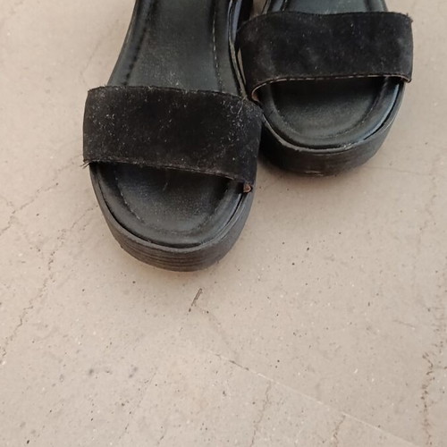 Platform sandals size 41 used, black and brown, comfortable