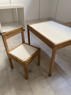 Wooden table with chair used