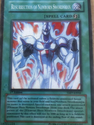 Resurrection of Newborn Swordsman Yu-Gi-Oh! card