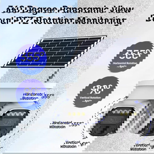 Wistine 4K HD κάμερα εξωτερικού χώρου με ηλιακό πάνελ διπλού PIR υπέρυθρου ανιχνευτή WIFI