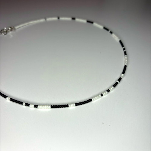 Handmade necklace black and white new