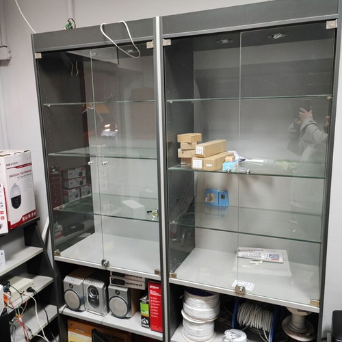 Used store furniture including desk, display cabinets, gondola, stands, chair
