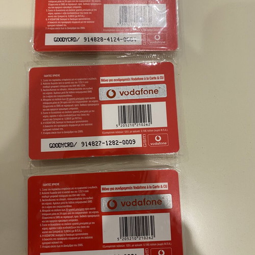 Vodafone phone cards new, set of 3 with consecutive numbers