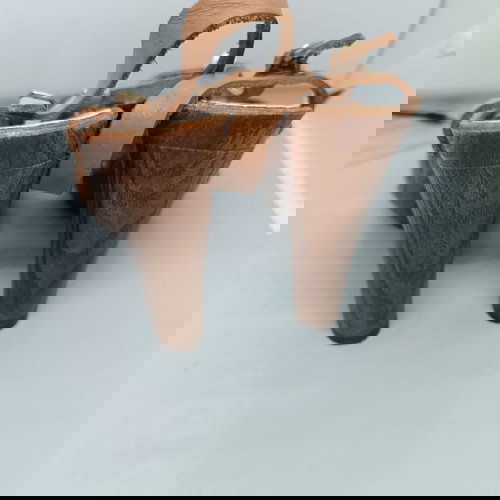 Кожени сандали на висок ток Carlo Pera употребявани, кафяви, номер 38