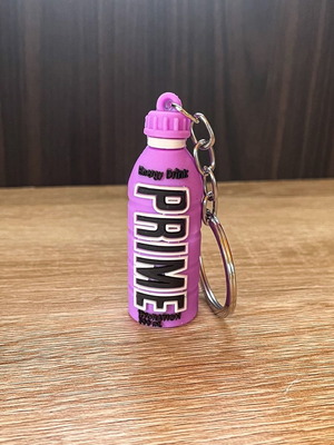 Prime Hydration Drink keychain new, purple, PVC
