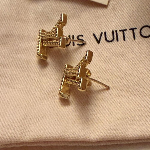 Louis Vuitton earrings gold tone new