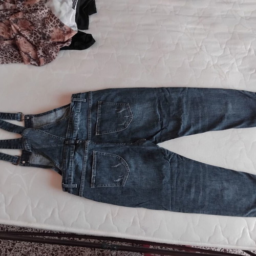 A-Style women's denim overalls size L, blue