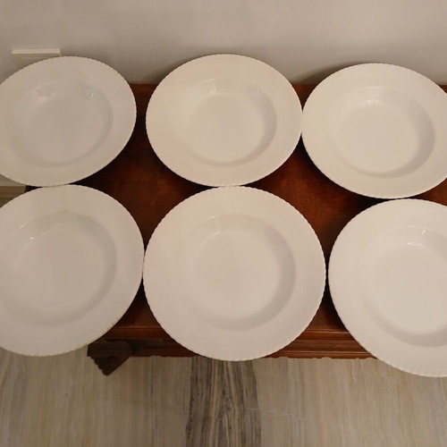 Deep plates used Keramikos, pack of 6, vintage 23 cm