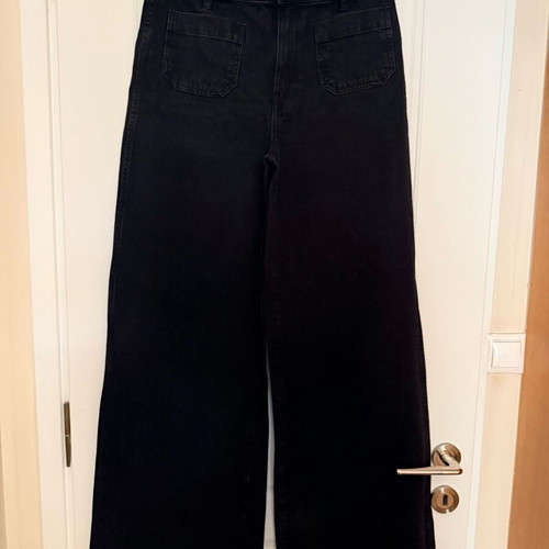Mango black wide leg jeans like new