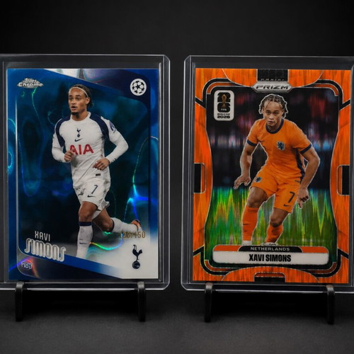 Xavi Simons numbered football cards set of 2