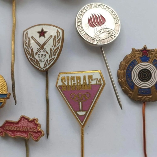 Yugoslavia Serbia King Alexander I Metal Stick Pin Badges Lot of 13 used