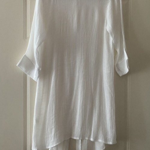 White Long Shirt Tunic Plissé used, size XS