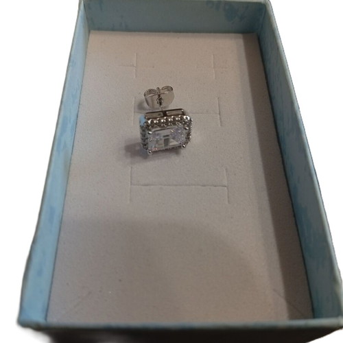Earring with diamond, zircon, moissanite, silver 925 plated new