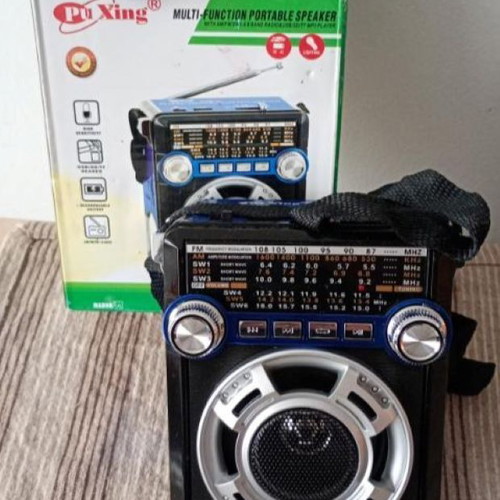 Radio receiver with powerful flashlight new, black