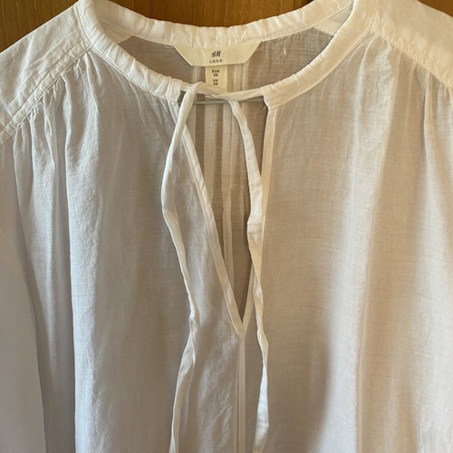 H&M Semi-Transparent Wide Shirt white, new, size XS