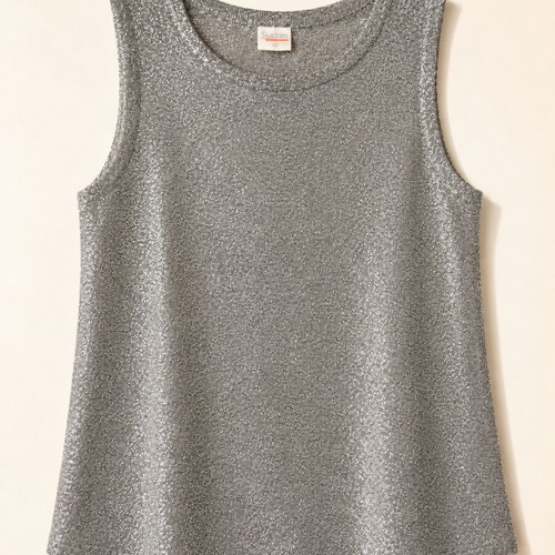 Sudom Silver Lurex Sleeveless Blouse like new, size 40