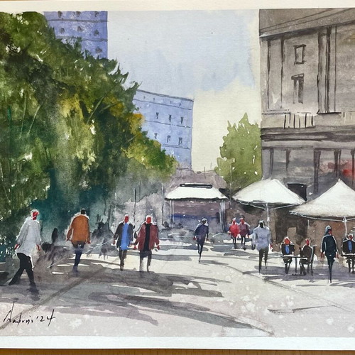 Hand-painted watercolor artwork 29 cm x 20.5 cm