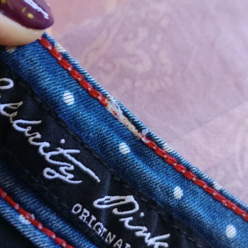 Polka Dot Jeans like new, white and blue