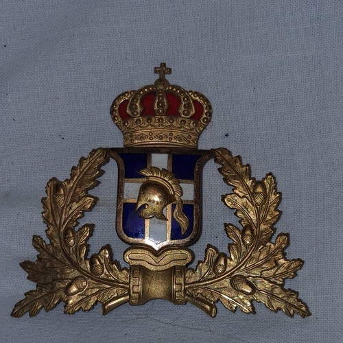 Greek Royal Army Metal Emblem with Enamel, circa 1940–1960