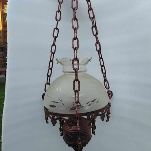 Traditional ceiling lamp like new, bronze finish