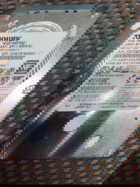 HDD 500GB Toshiba MQ01ABF050 – 100% Υγεία
