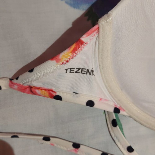 Tezenis women's swimsuit used, size S, white and pink