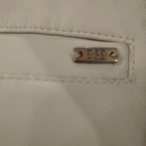 BSB high-waisted faux leather pants like new, off-white