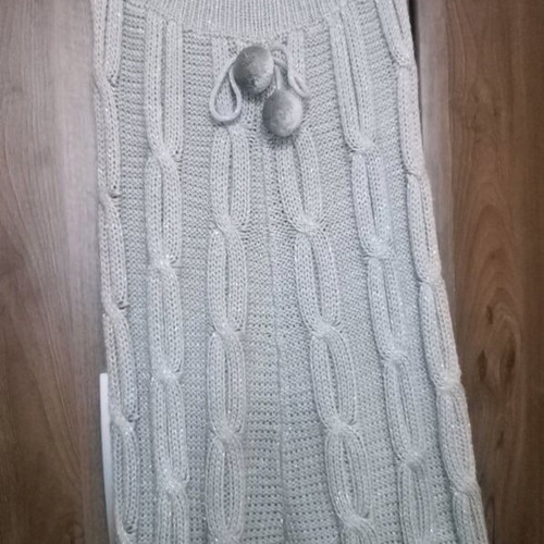 Sleeveless knitted dress like new, silver, Rodi