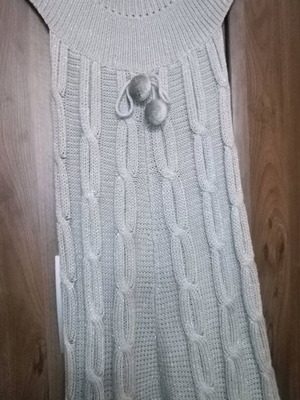 Sleeveless knitted dress like new, silver, Rodi