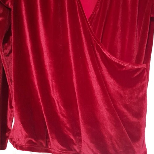 Elastic velvet crossover blouse like new, pink size M