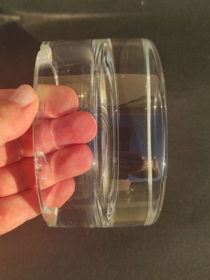Glass ashtray with tall base used