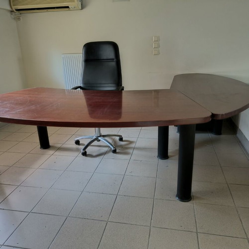Cherry wood office desk set with drawer unit and leather chair like new