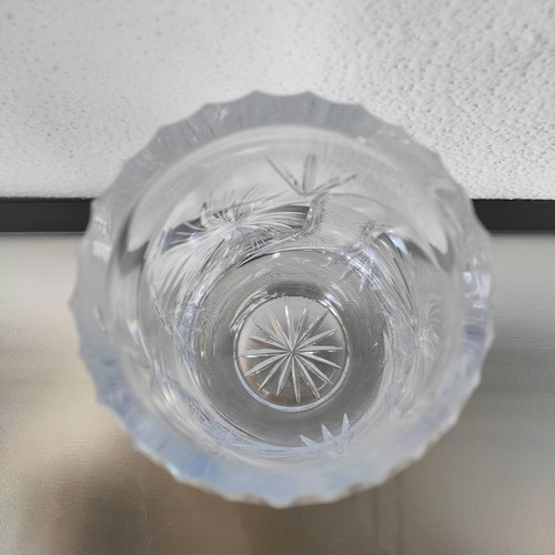 Handmade crystal vase new from Yugoslavia