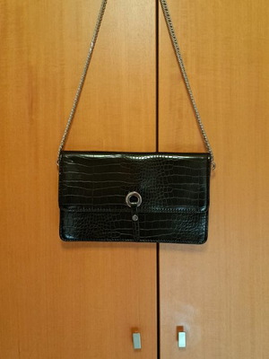 Zara shoulder bag black leather like new with chain