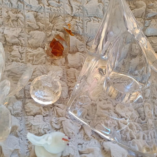 Set of decorative glass and crystal items like new, vintage