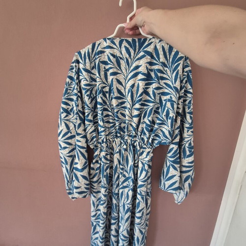 Long floral dress one size blue, new from Egypt