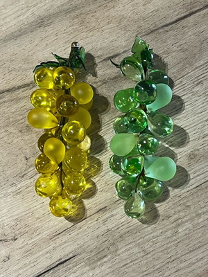 Crystal decorative grapes like new, yellow and green
