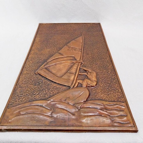 Copper painting Surfer used, 35x19 cm