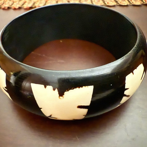 Summer bracelets used, brown wood imitation